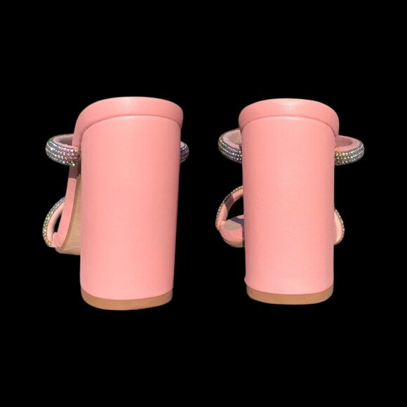 Women's Pink Multicolor Rhinestone Heels, 7 - Picture 5 of 5